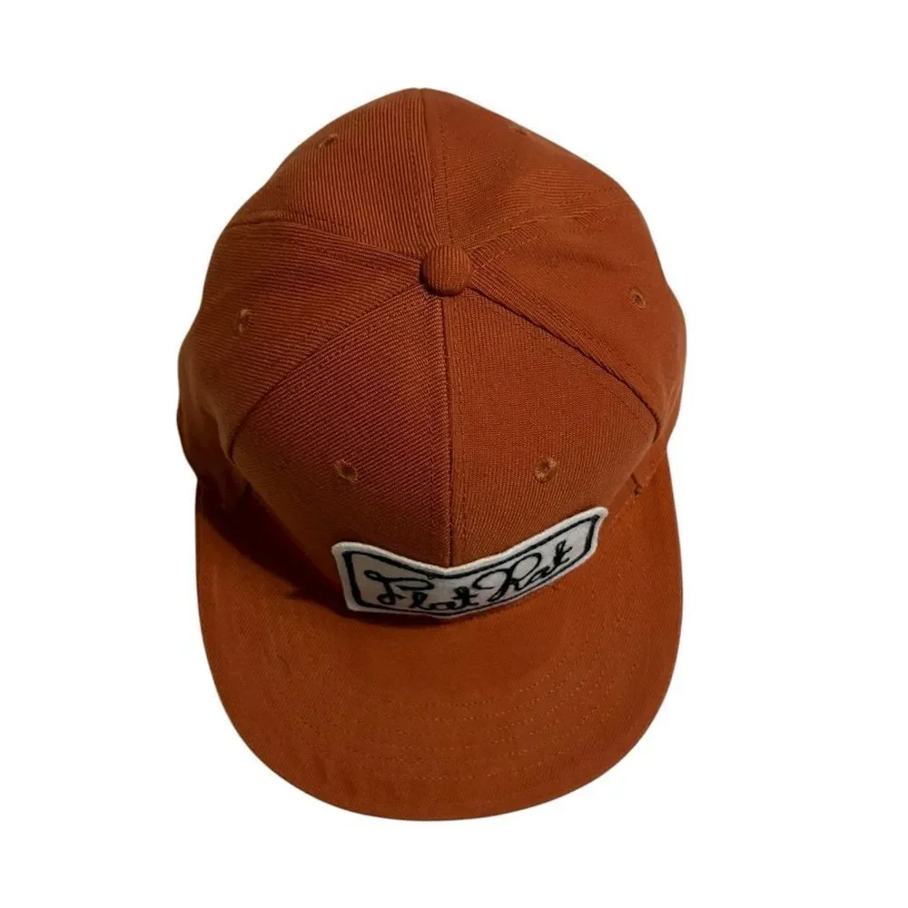 Flat Rat Rust Orange Fitted Hat Size 7 1/4 Royal Original Embroidered Patch Cap